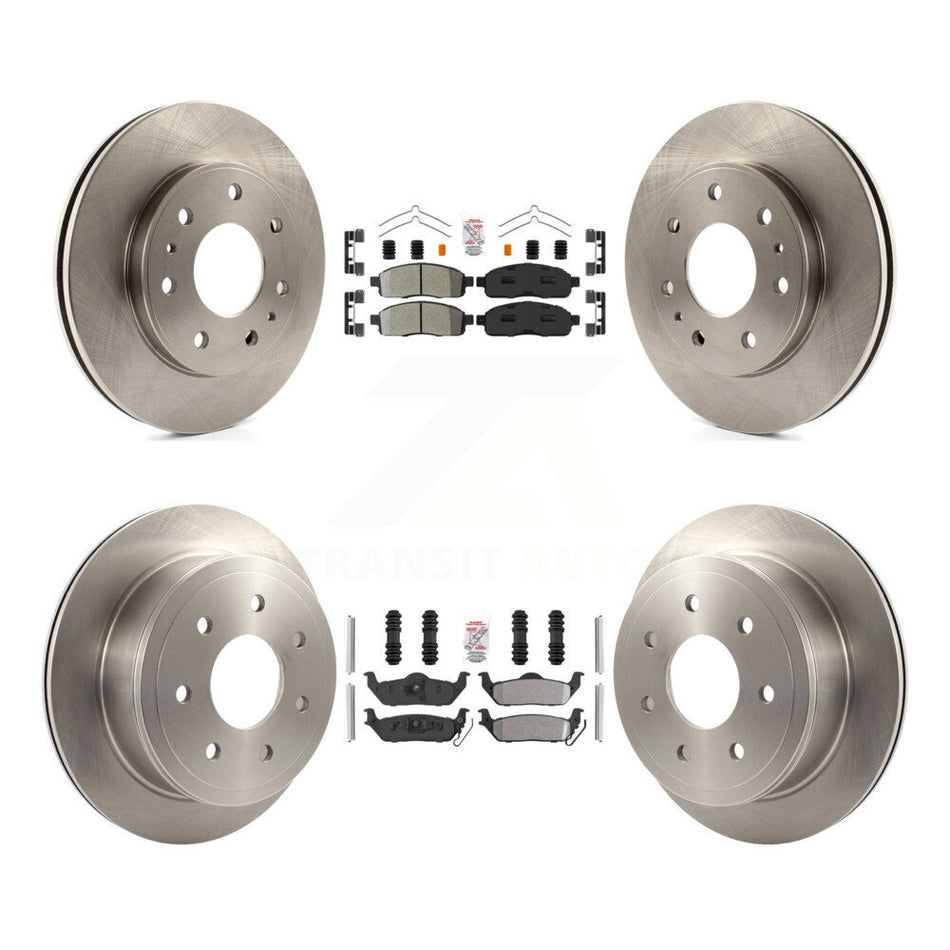 Front Rear Semi-Metallic Pad & Disc Brake Rotor Kit For 2009 Ford F-150 With 7 Lug Wheels K8A-106461