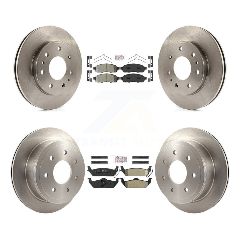 Front Rear Semi-Metallic Pad & Disc Brake Rotor Kit For 2009 Ford F-150 With 7 Lug Wheels K8A-106462