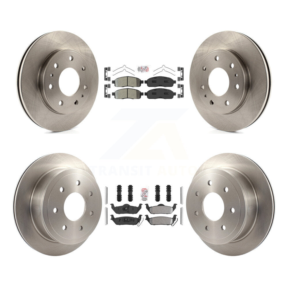 Front Rear Semi-Metallic Pad & Disc Brake Rotor Kit For 2009 Ford F-150 With 7 Lug Wheels K8A-106463