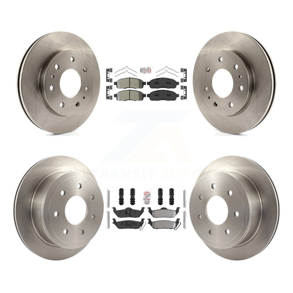 Front Rear Semi-Metallic Pad & Disc Brake Rotor Kit For 2009 Ford F-150 With 7 Lug Wheels K8A-106463