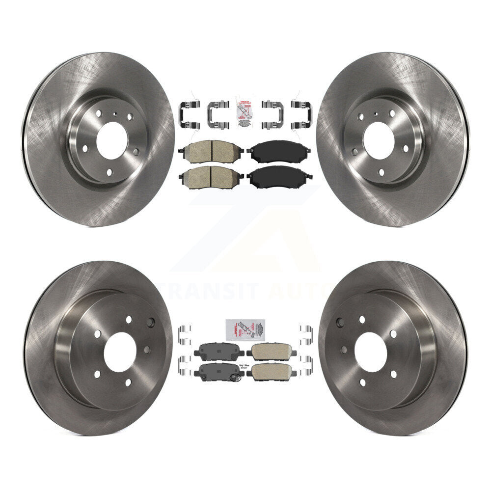 Front Semi-Metallic Rear Ceramic Pad Disc Brake Rotor Kit For Nissan Murano INFINITI QX70 K8A-106464