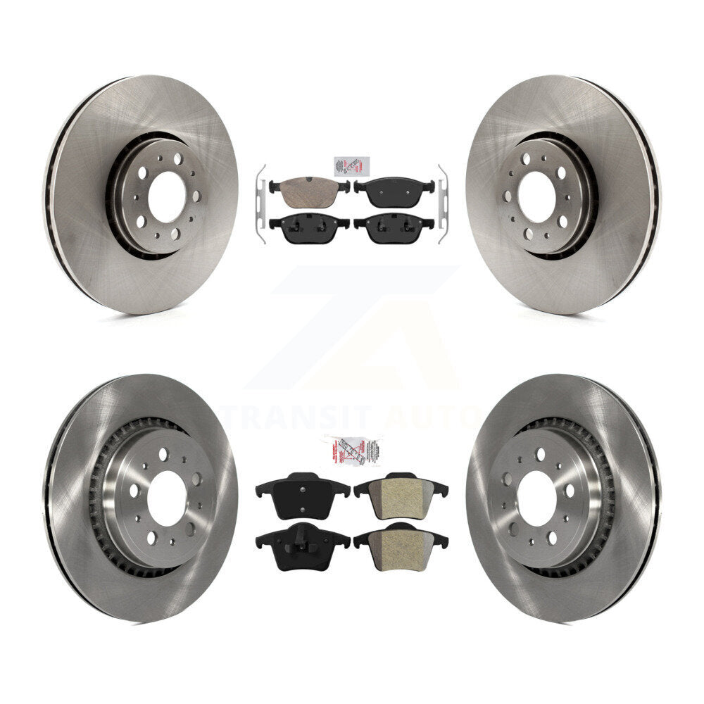 Front Ceramic Rear Semi-Metallic Pads And Disc Brake Rotors Kit For Volvo XC90 K8A-106488