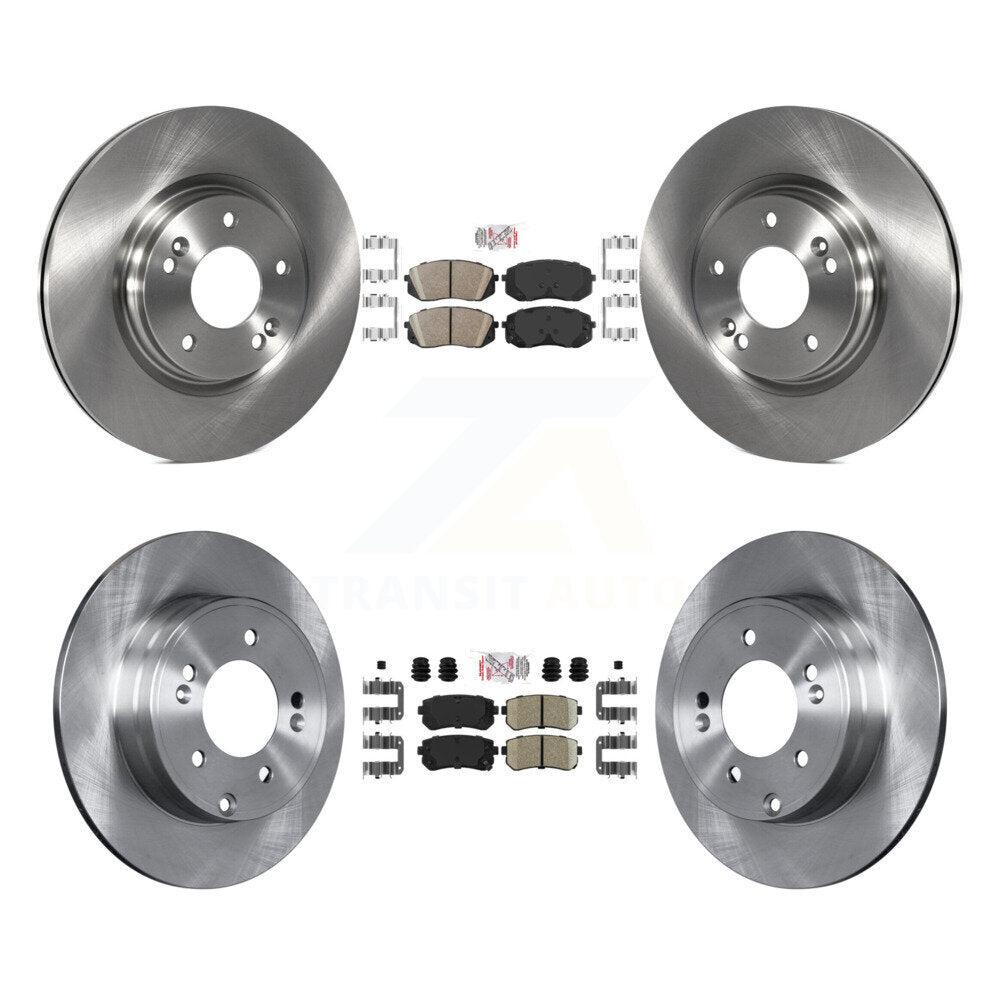 Front Rear Ceramic Pad Brake Rotor Kit For 15-16 Hyundai Sonata With Manual Parking K8A-106534