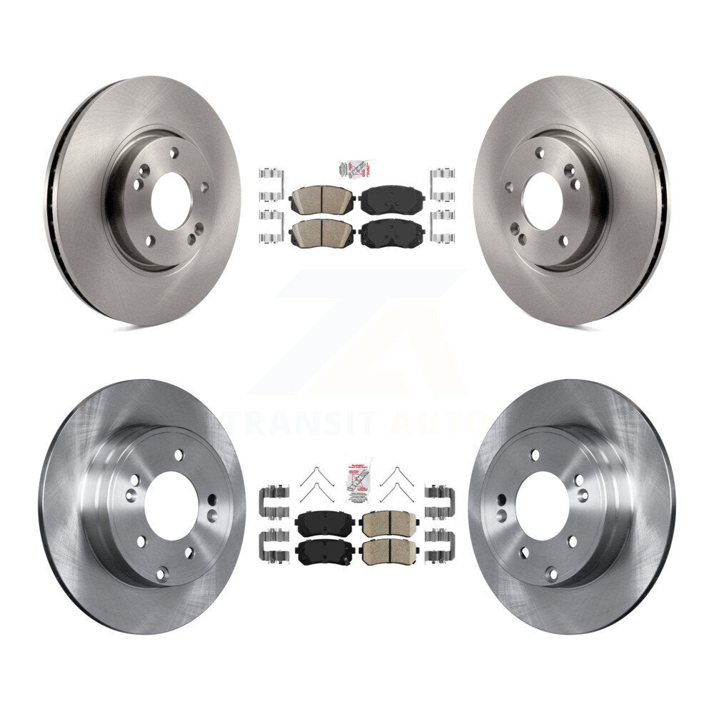 Front Rear Ceramic Pad Brake Rotors Kit For 2016 Hyundai Sonata With Manual Parking K8A-106546
