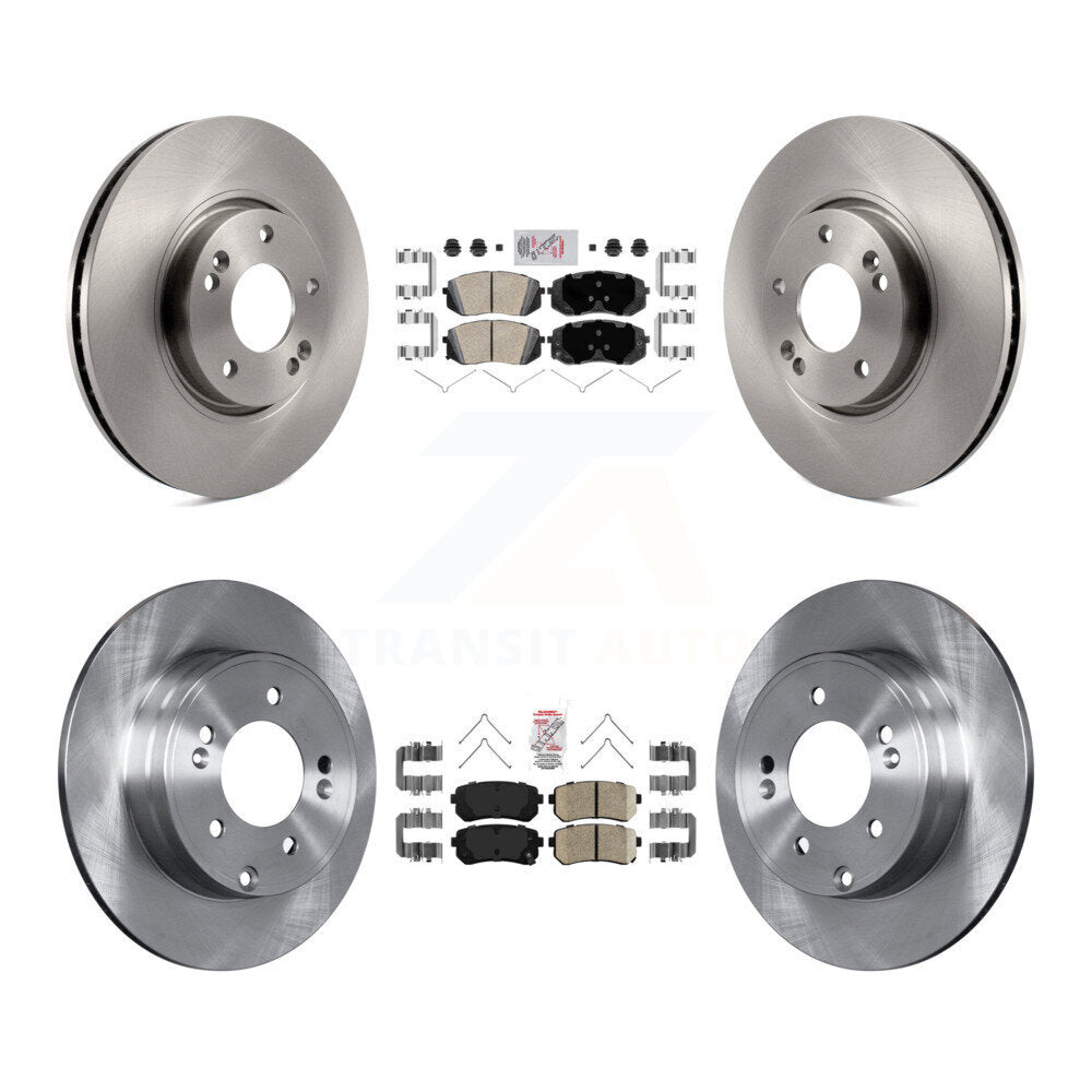 Front Rear Ceramic Pad Brake Rotors Kit For 2016 Hyundai Sonata With Manual Parking K8A-106548