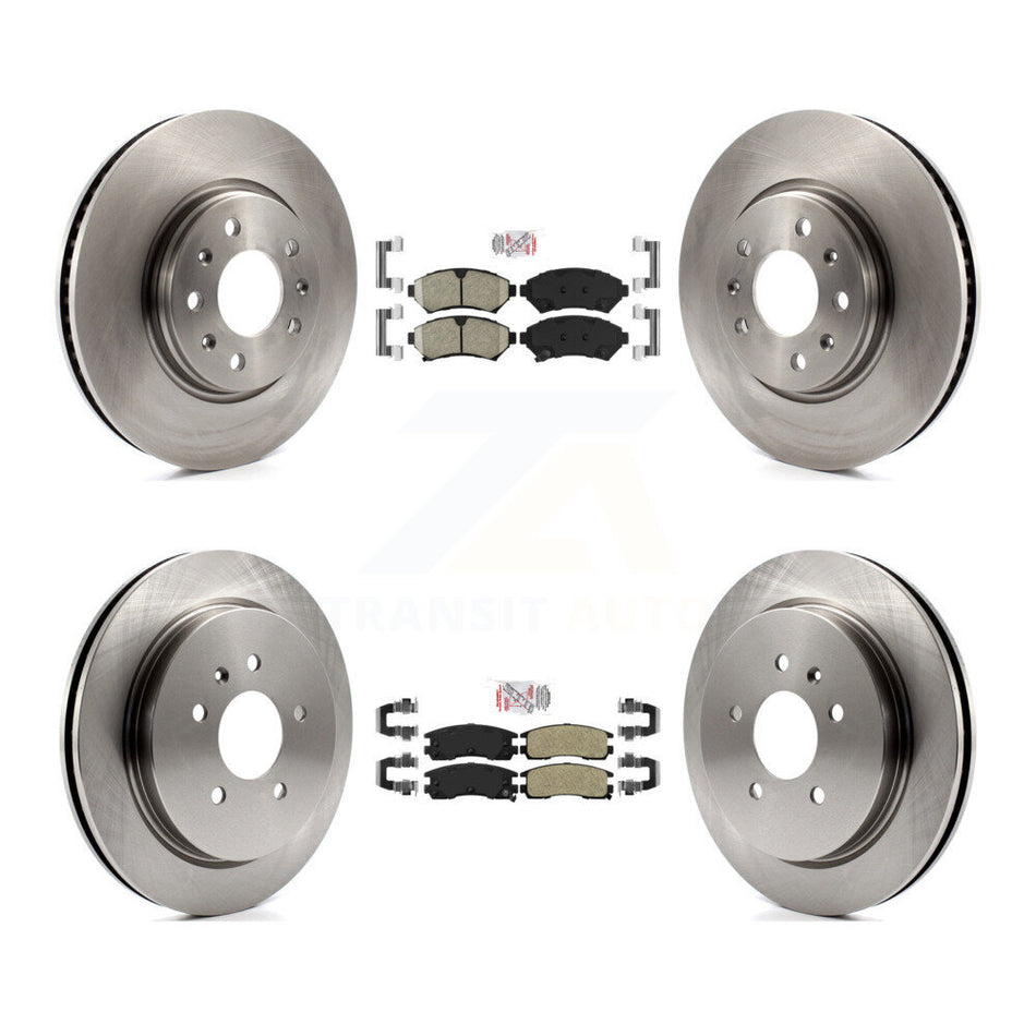 Front Ceramic Rear Semi-Metallic Pads And Disc Brake Rotors Kit For Cadillac Seville K8A-106584