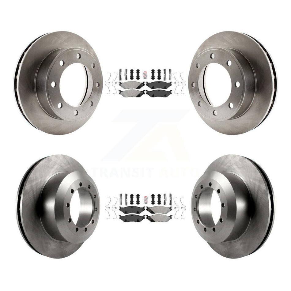Front Rear Semi-Metallic Pad & Disc Brake Rotors Kit For 1999 Ford F-450 Super Duty F-550 K8A-106588