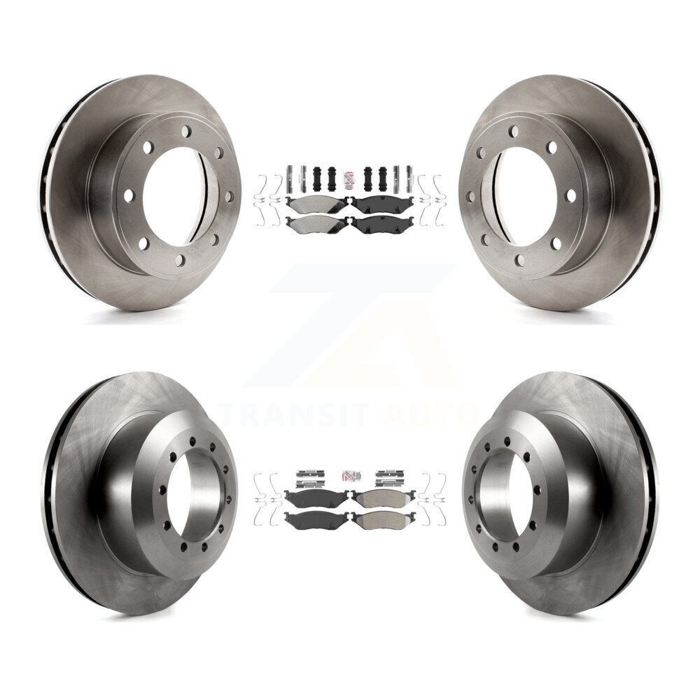 Front Rear Semi-Metallic Pad & Disc Brake Rotors Kit For 1999 Ford F-450 Super Duty F-550 K8A-106589