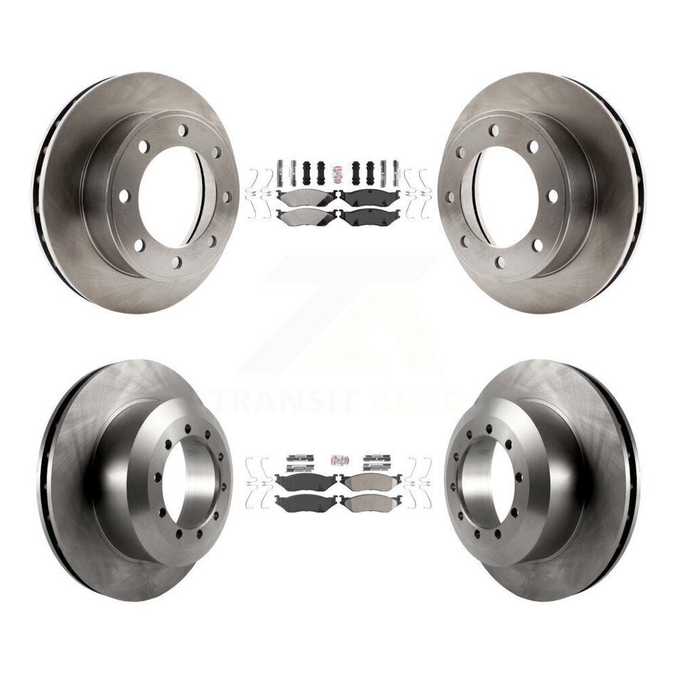 Front Rear Semi-Metallic Pad & Disc Brake Rotors Kit For 1999 Ford F-450 Super Duty F-550 K8A-106589