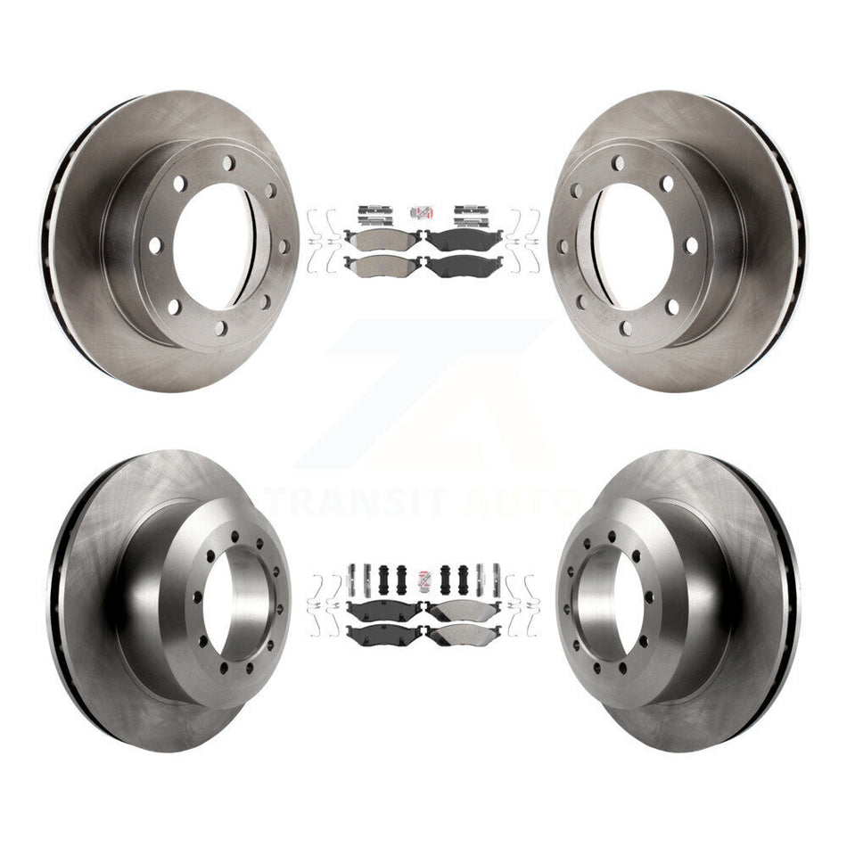 Front Rear Semi-Metallic Pad & Disc Brake Rotors Kit For 1999 Ford F-450 Super Duty F-550 K8A-106590