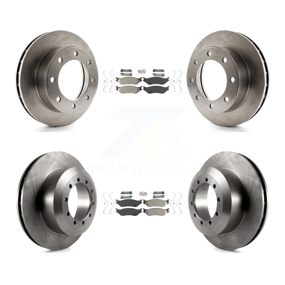 Front Rear Semi-Metallic Pad & Disc Brake Rotors Kit For 1999 Ford F-450 Super Duty F-550 K8A-106591