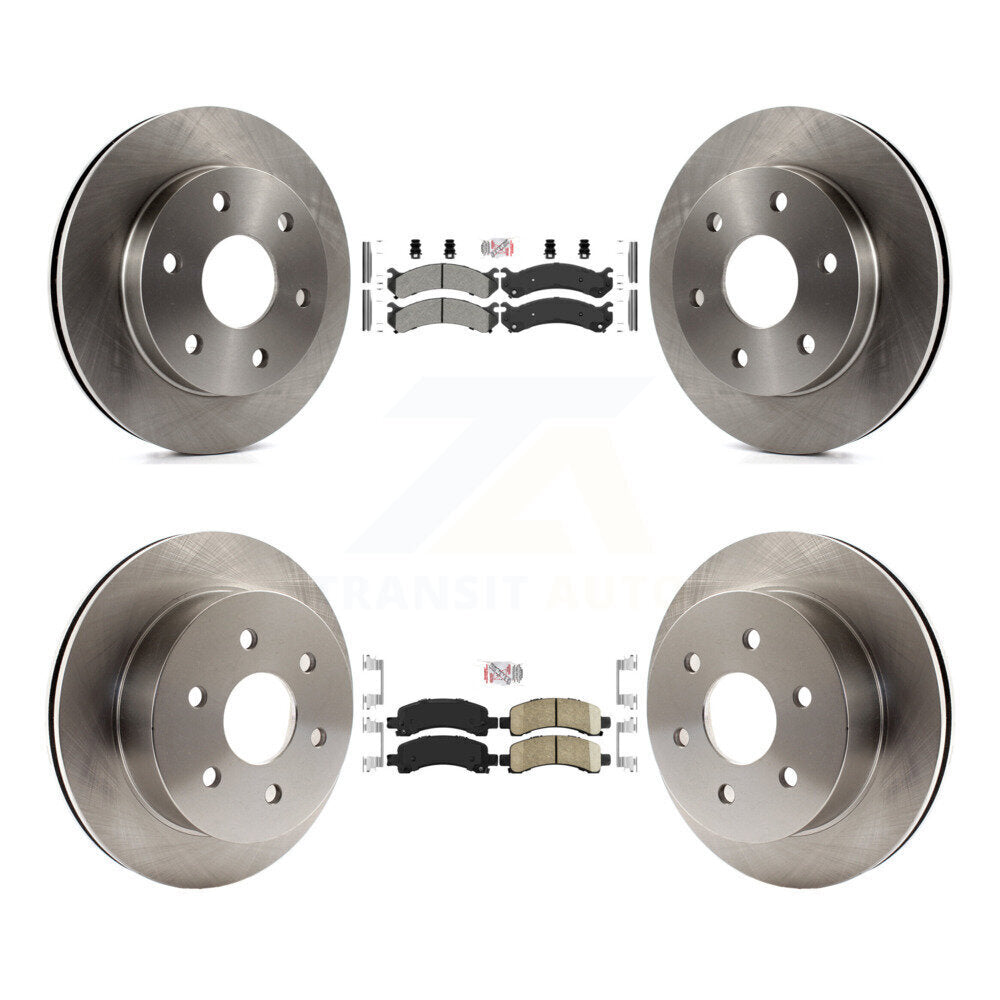 Front Semi-Metallic Rear Ceramic Pad Brake Rotors Kit For 2006 Chevrolet Express 2500 GMC K8A-106611