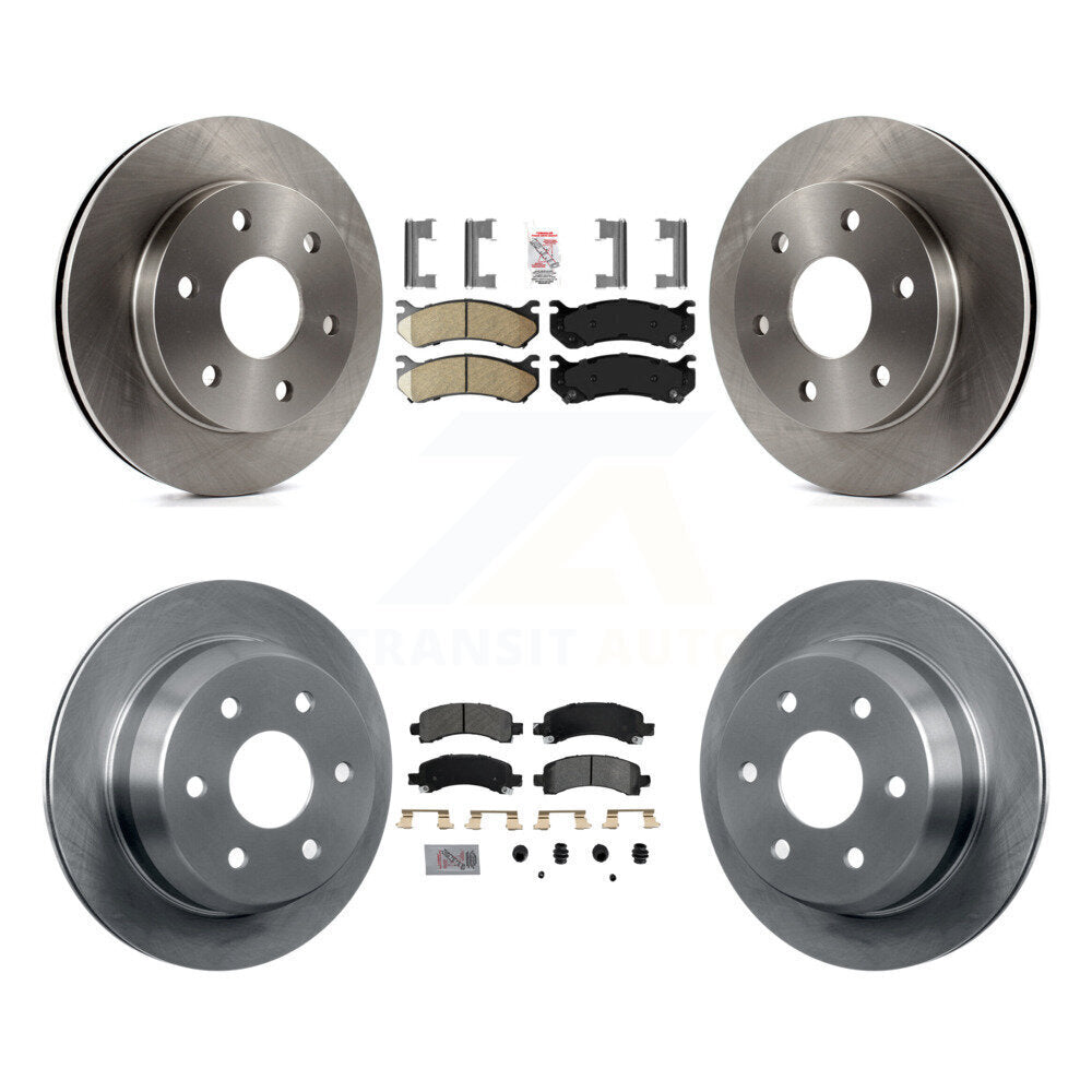 Front Ceramic Rear Semi-Metallic Pad & Disc Brake Rotors Kit For Chevrolet Avalanche 1500 K8A-106616
