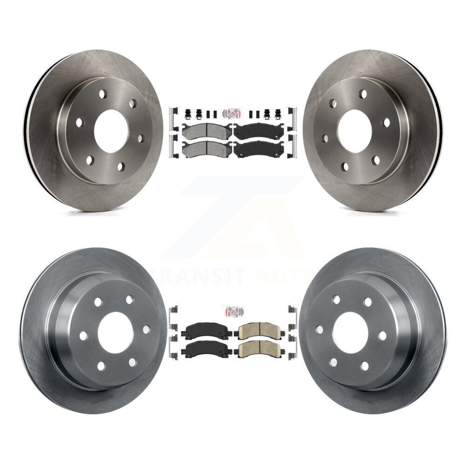 Front Semi-Metallic Rear Ceramic Pad & Disc Brake Rotors Kit For Chevrolet Avalanche 1500 K8A-106617