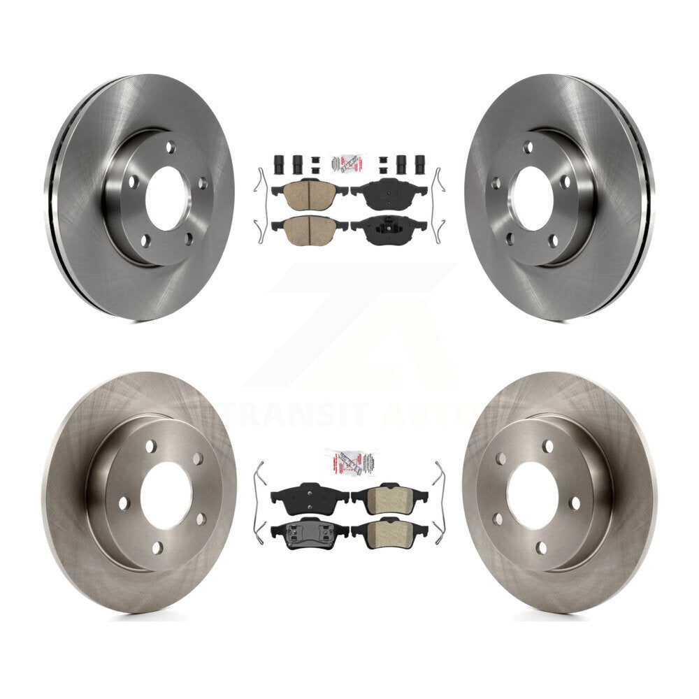Front Ceramic Rear Semi-Metallic Pad And Disc Brake Rotors Kit For 2004-2005 Mazda 3 2.0L K8A-106640