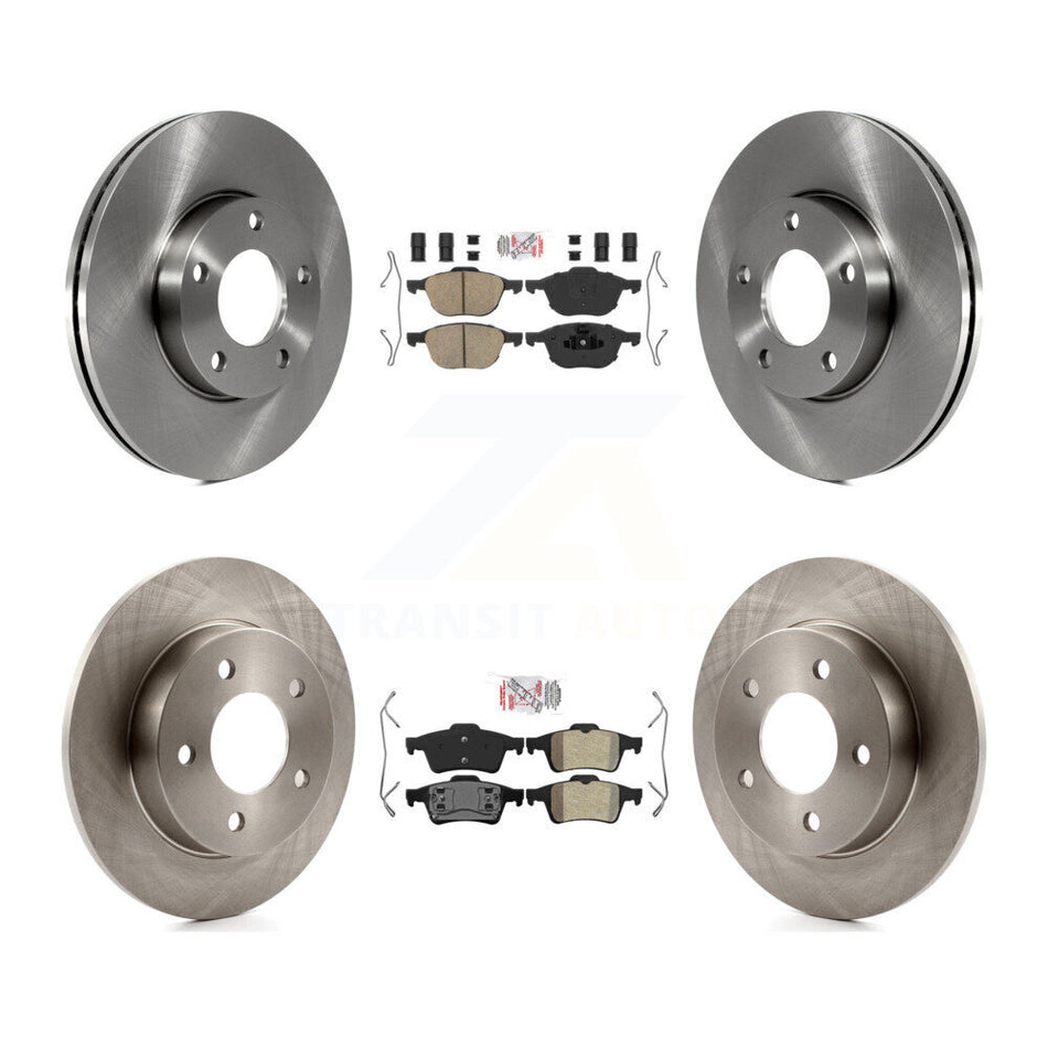 Front Ceramic Rear Semi-Metallic Pad And Disc Brake Rotors Kit For 2004-2005 Mazda 3 2.0L K8A-106640