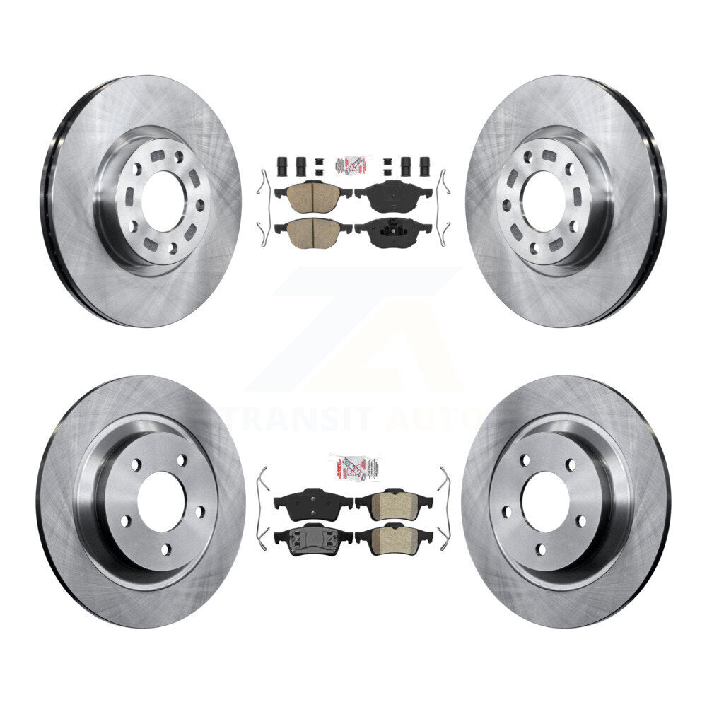 Front Ceramic Rear Semi-Metallic Pads And Disc Brake Rotors Kit For 2006 Mazda 5 To 02 06 K8A-106641