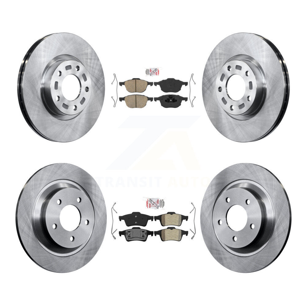 Front Ceramic Rear Semi-Metallic Pads And Disc Brake Rotors Kit For 2006 Mazda 5 To 02 06 K8A-106642