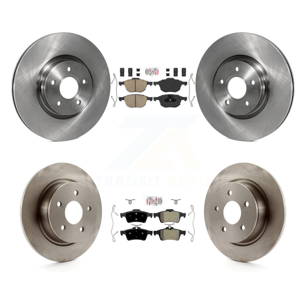 Front Ceramic Rear Semi-Metallic Pads And Disc Brake Rotors Kit For Ford Transit Connect K8A-106667