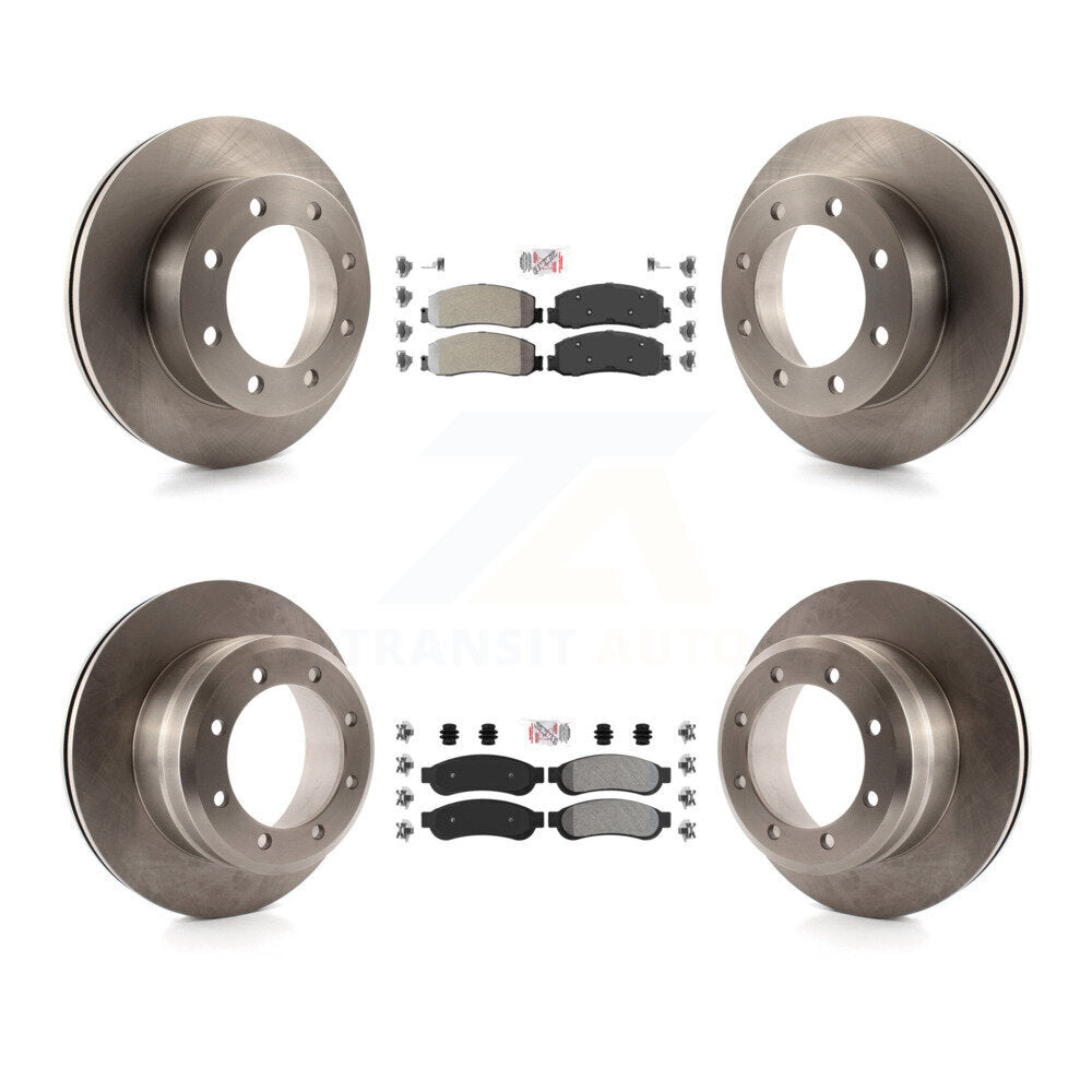 Front Rear Semi-Metallic Pad And Disc Brake Rotors Kit For 2012 Ford F-350 Super Duty 4WD K8A-106673
