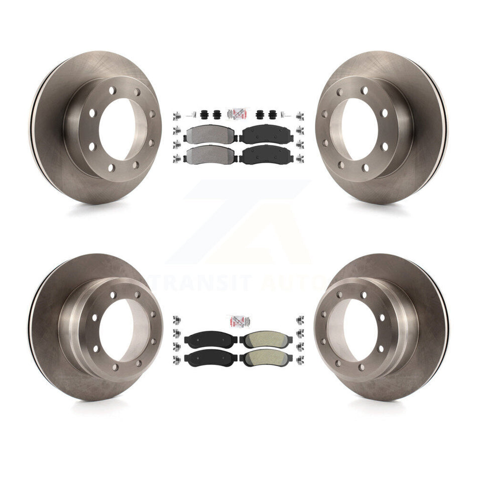 Front Rear Semi-Metallic Pad And Disc Brake Rotors Kit For 2012 Ford F-350 Super Duty 4WD K8A-106674