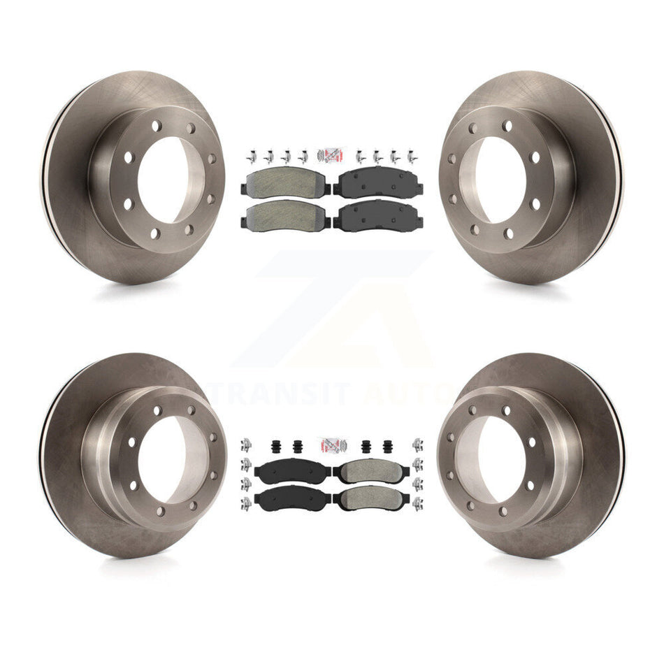Front Rear Semi-Metallic Pad Disc Brake Rotor Kit For 2005-2007 Ford F-350 Super Duty 4WD K8A-106676