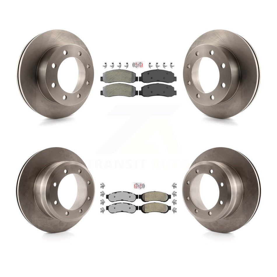 Front Rear Semi-Metallic Pad Disc Brake Rotor Kit For 2005-2007 Ford F-350 Super Duty 4WD K8A-106677