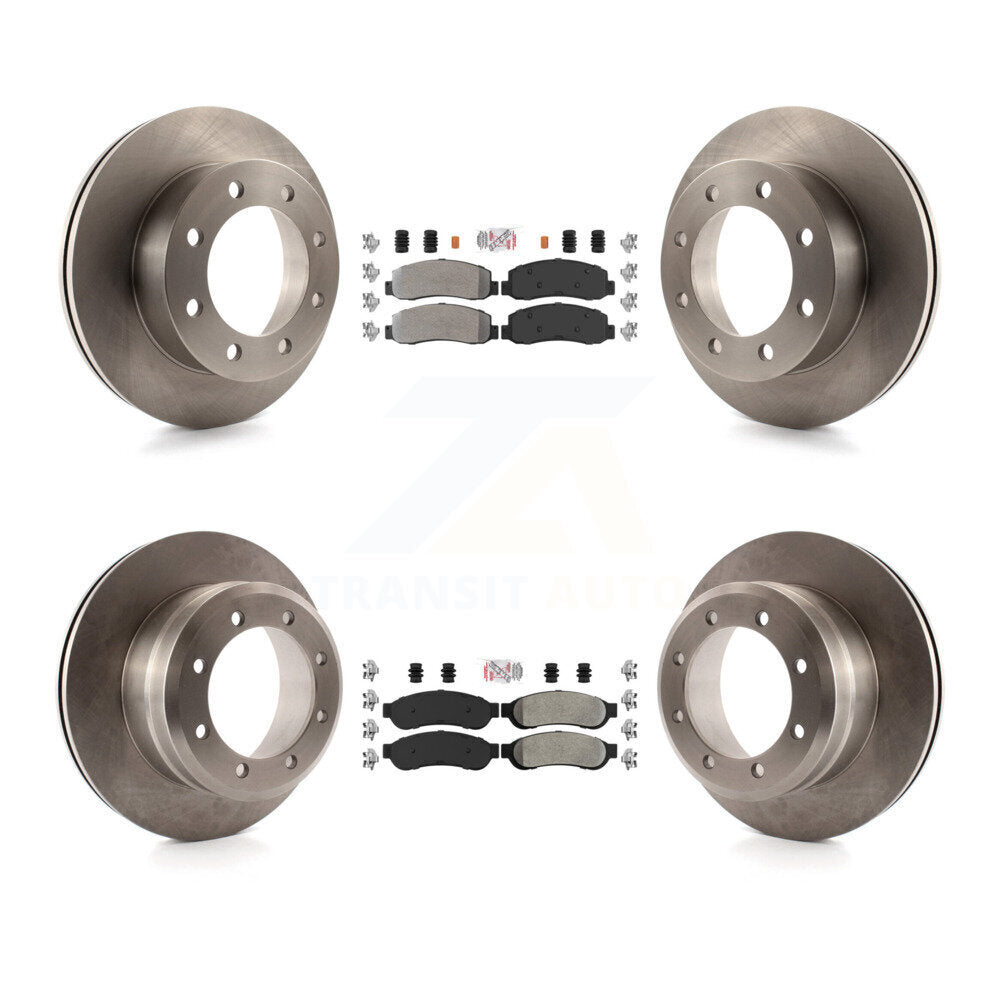 Front Rear Semi-Metallic Pad Disc Brake Rotor Kit For 2005-2007 Ford F-350 Super Duty 4WD K8A-106678