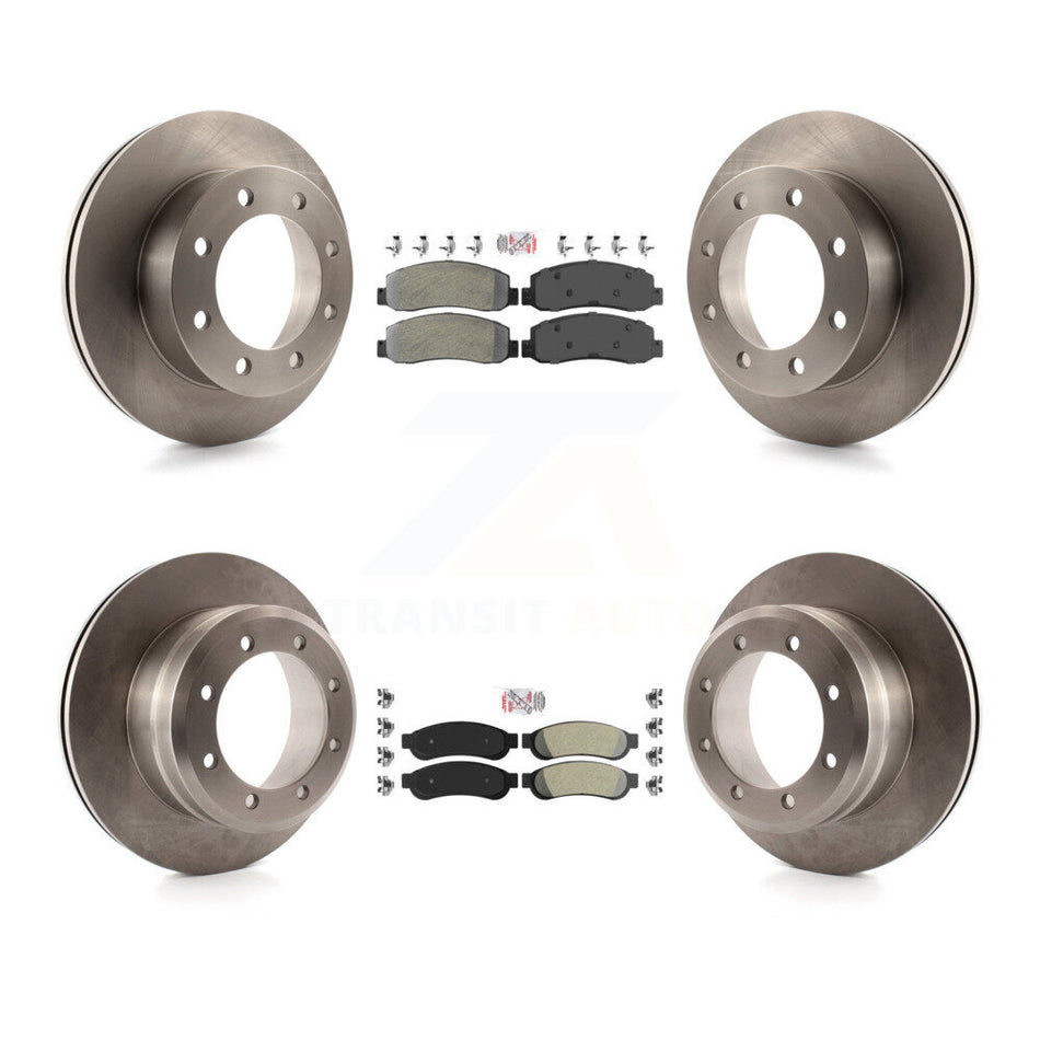 Front Rear Semi-Metallic Pads And Disc Brake Rotors Kit For Ford F-350 Super Duty F-450 K8A-106684