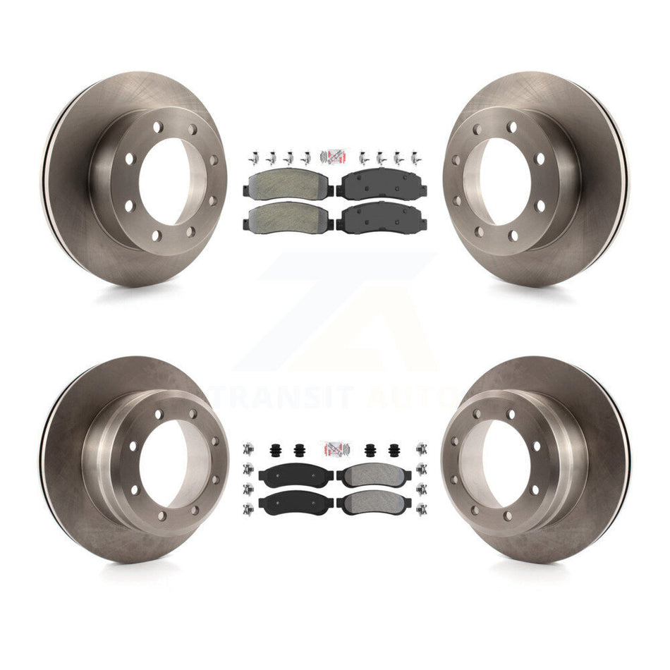 Front Rear Semi-Metallic Pads And Disc Brake Rotors Kit For Ford F-350 Super Duty F-450 K8A-106685