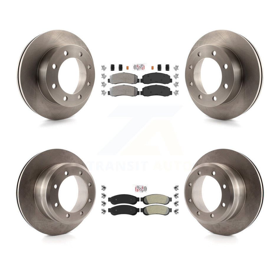 Front Rear Semi-Metallic Pads And Disc Brake Rotors Kit For Ford F-350 Super Duty F-450 K8A-106686