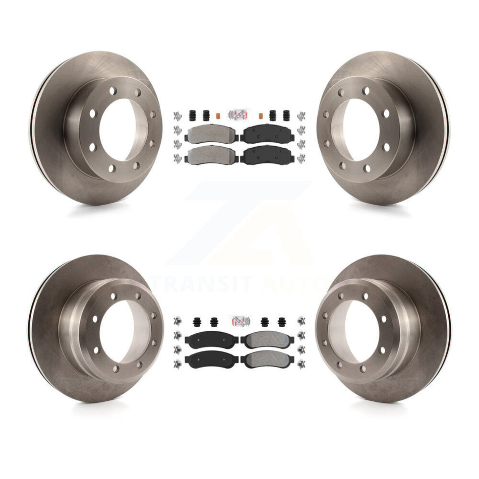 Front Rear Semi-Metallic Pads And Disc Brake Rotors Kit For Ford F-350 Super Duty F-450 K8A-106687