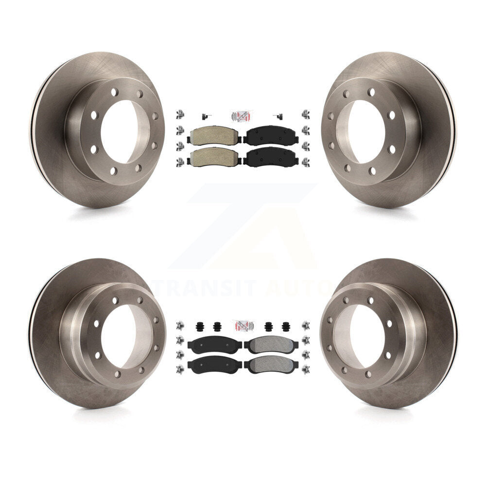 Front Rear Semi-Metallic Pad And Disc Brake Rotors Kit For 2011 Ford F-350 Super Duty 4WD K8A-106689