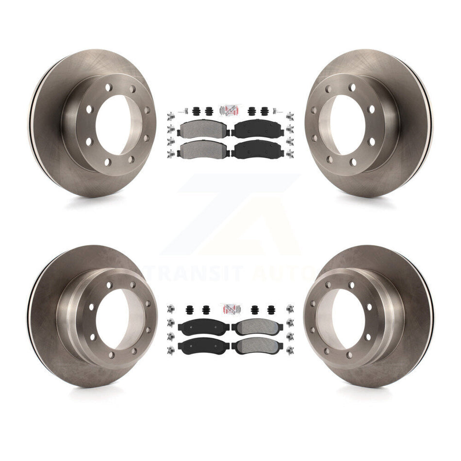 Front Rear Semi-Metallic Pad And Disc Brake Rotors Kit For 2011 Ford F-350 Super Duty 4WD K8A-106691