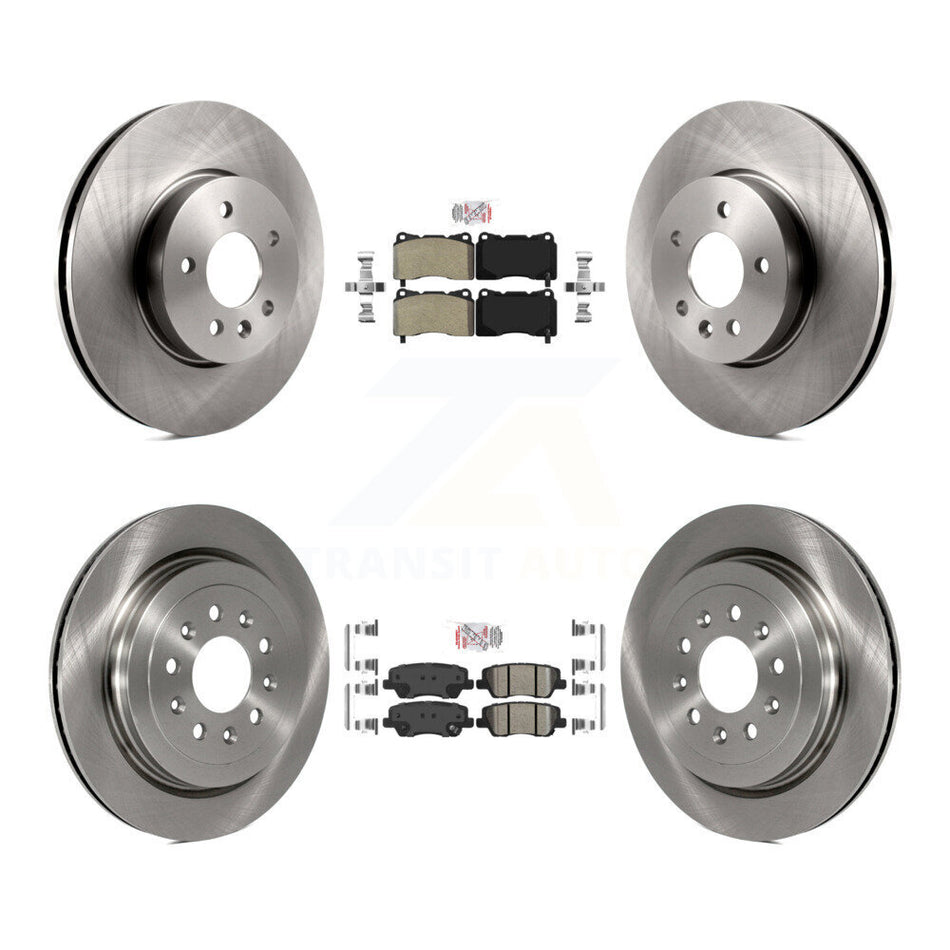 Front Semi-Metallic Rear Ceramic Pads And Disc Brake Rotors Kit For Cadillac ATS K8A-106709