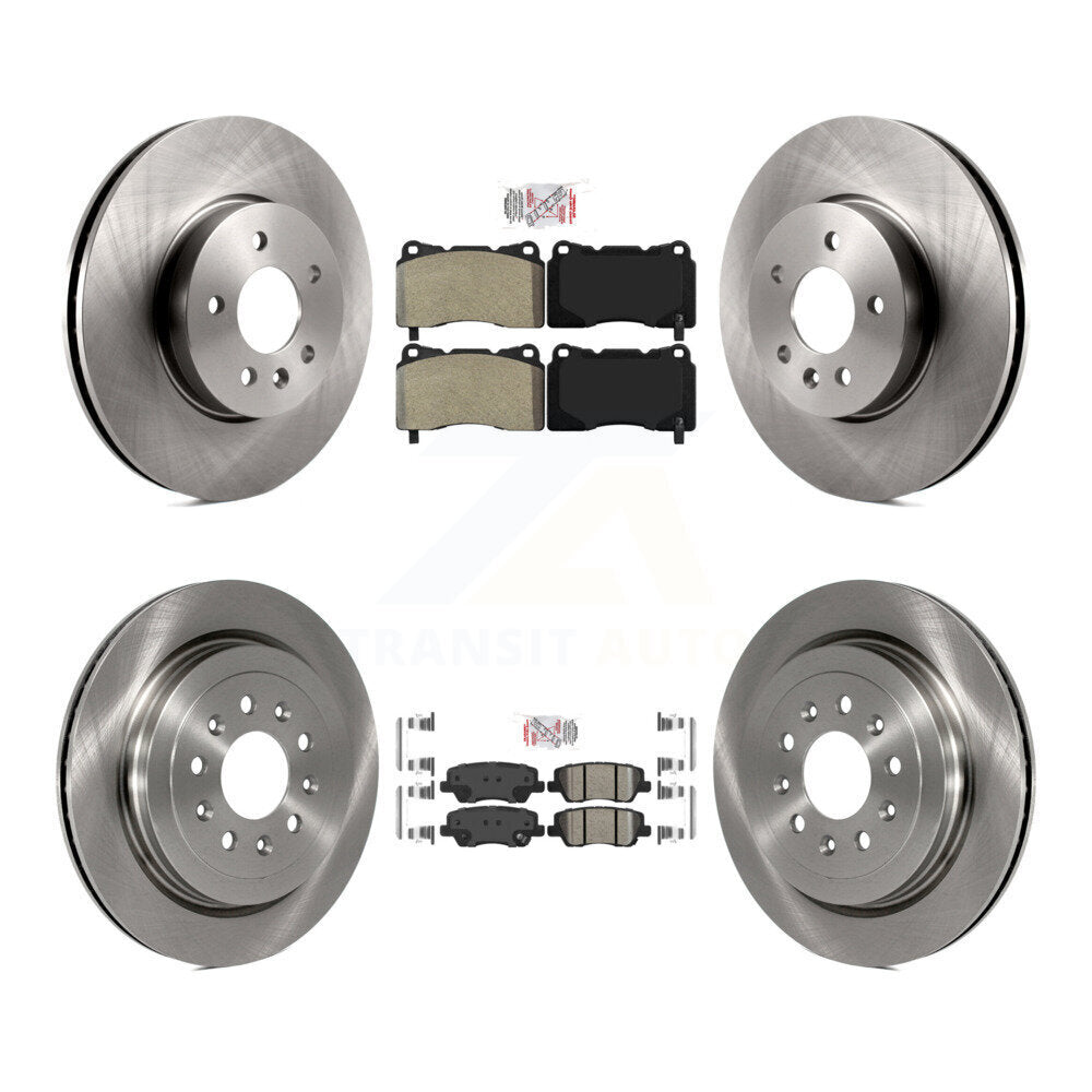 Front Semi-Metallic Rear Ceramic Pads And Disc Brake Rotors Kit For Cadillac ATS K8A-106710
