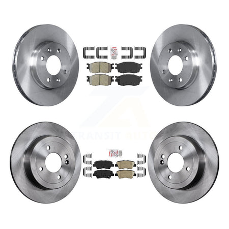 Front Semi-Metallic Rear Ceramic Pads And Disc Brake Rotors Kit For 2011 Hyundai Accent K8A-106767