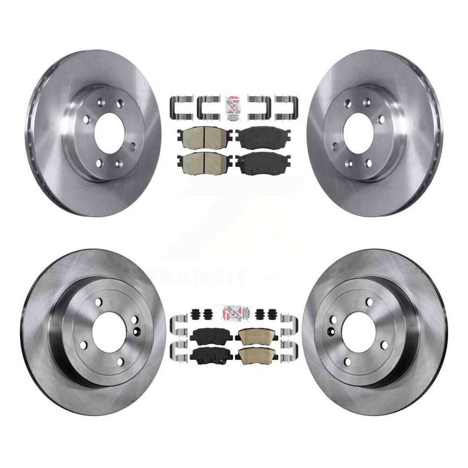 Front Semi-Metallic Rear Ceramic Pads And Disc Brake Rotors Kit For 2011 Hyundai Accent K8A-106768