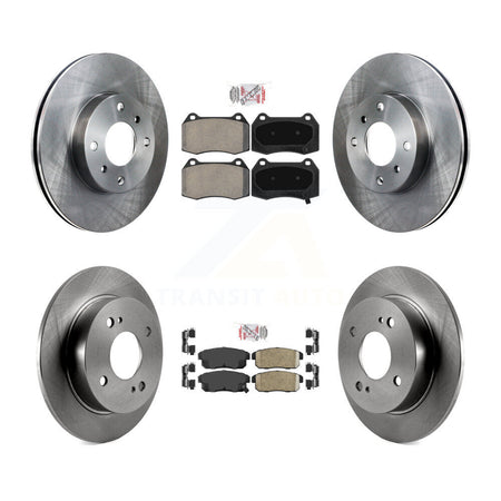 Front Semi-Metallic Rear Ceramic Pad And Disc Brake Rotor Kit For 2002 Nissan Sentra 2.5L K8A-106805