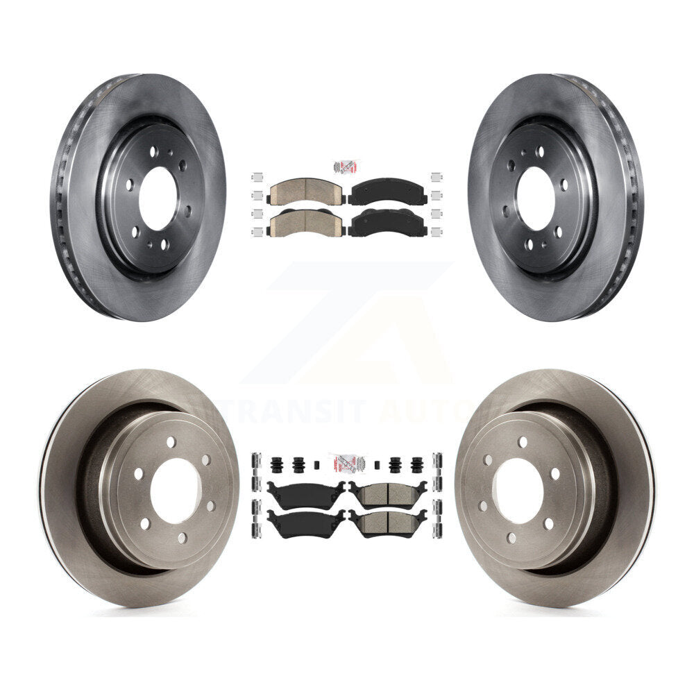 Front Ceramic Rear Semi-Metallic Pads And Disc Brake Rotors Kit For Ford F-150 K8A-106811