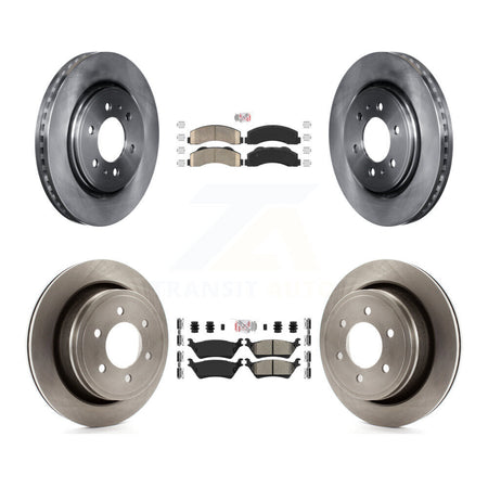 Front Ceramic Rear Semi-Metallic Pads And Disc Brake Rotors Kit For Ford F-150 K8A-106811