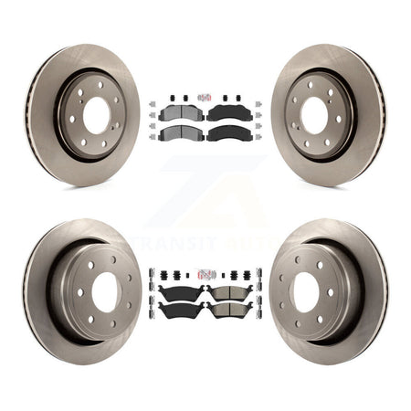 Front Rear Semi-Metallic Pad & Brake Rotor Kit For 2012-2014 Ford F-150 With 7 Lug Wheels K8A-106814