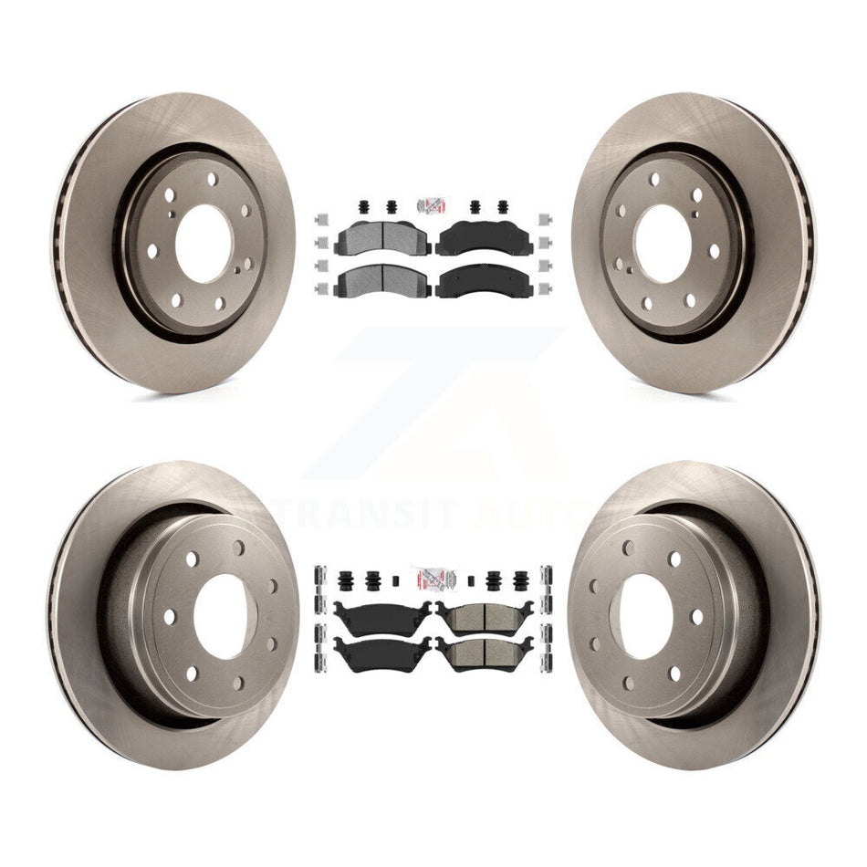 Front Rear Semi-Metallic Pad & Brake Rotor Kit For 2012-2014 Ford F-150 With 7 Lug Wheels K8A-106814
