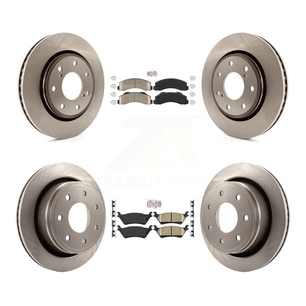 Front Rear Ceramic Pad & Disc Brake Rotors Kit For 2012-2014 Ford F-150 With 7 Lug Wheels K8A-106815