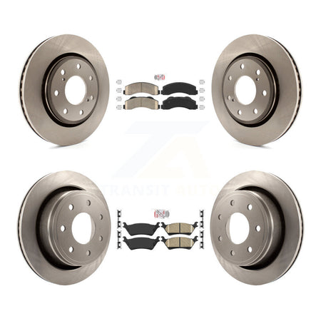 Front Rear Ceramic Pad & Disc Brake Rotors Kit For 2012-2014 Ford F-150 With 7 Lug Wheels K8A-106815