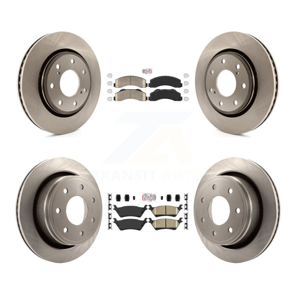 Front Rear Ceramic Pad & Disc Brake Rotors Kit For 2012-2014 Ford F-150 With 7 Lug Wheels K8A-106816