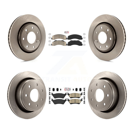 Front Rear Ceramic Pad & Disc Brake Rotors Kit For 2012-2014 Ford F-150 With 7 Lug Wheels K8A-106816
