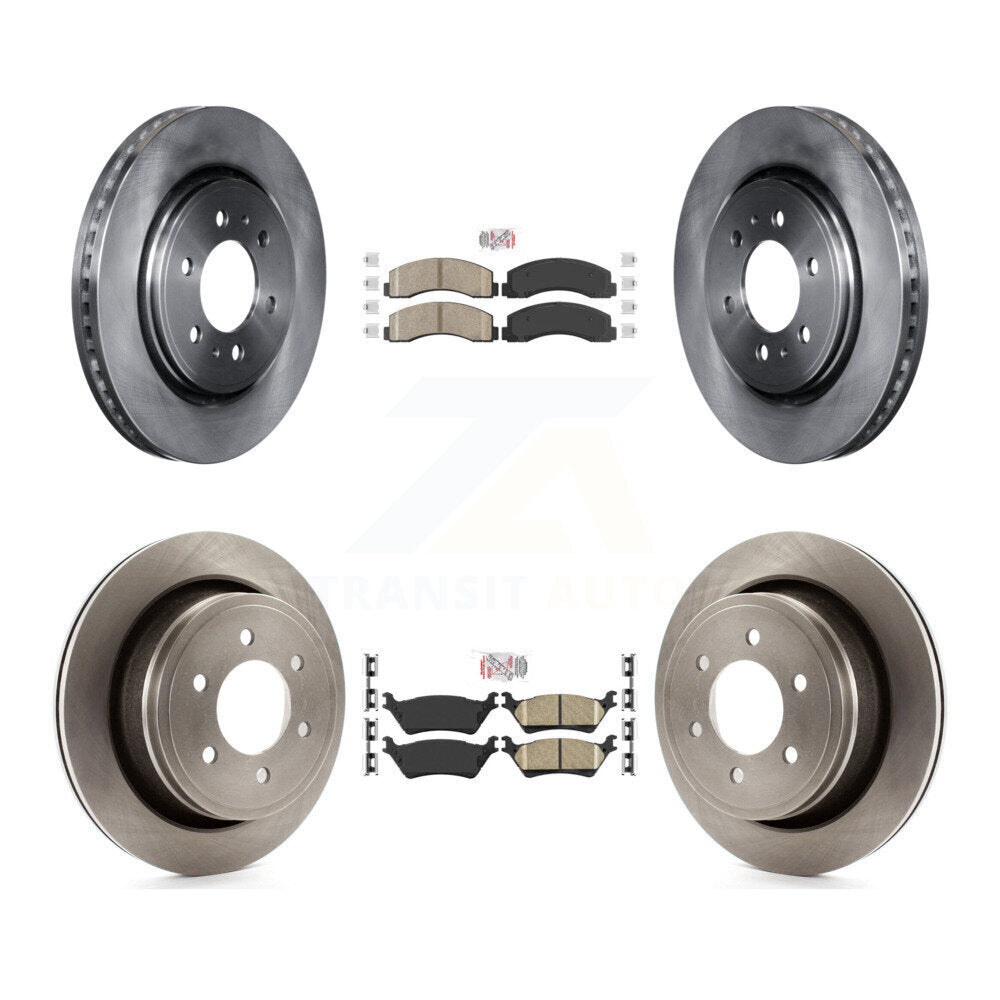 Front Rear Ceramic Pad Brake Rotor Kit For 2018-2020 Ford F-150 With Manual Parking K8A-106825