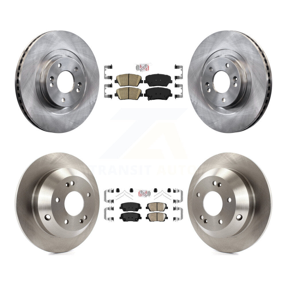 Front Rear Ceramic Pad & Brake Rotors Kit For 14-15 Kia Sorento With Red Painted Calipers K8A-106874