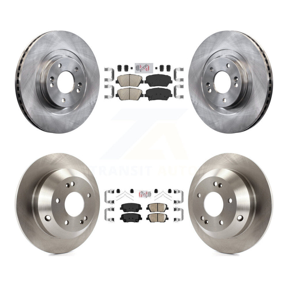 Front Rear Ceramic Pad & Brake Rotors Kit For 14-15 Kia Sorento With Red Painted Calipers K8A-106876